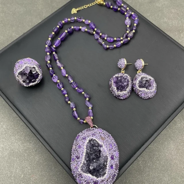 Amethyst jewellery set